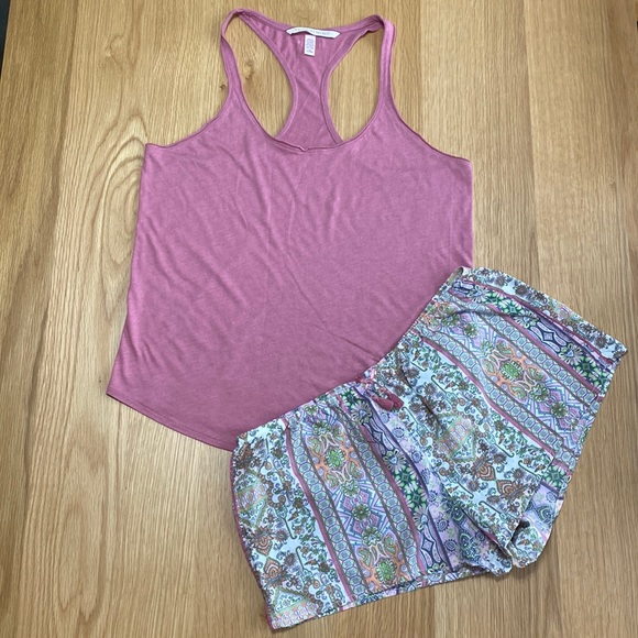 Victoria's Secret Other - Victoria’s Secret Mauve and Paisley Tank Top and Shorts Pajama Set